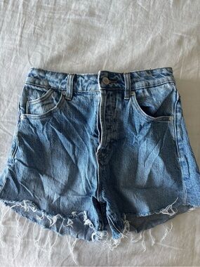 ROLLA'S Blue Frayed Denim Shorts